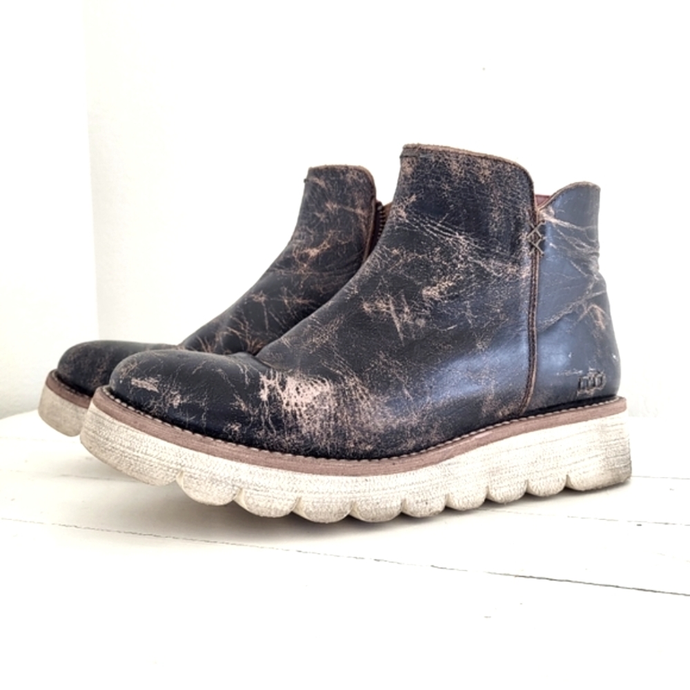 Bed|Stu Lydyi Distressed Leather Ankle Boots Women's 10